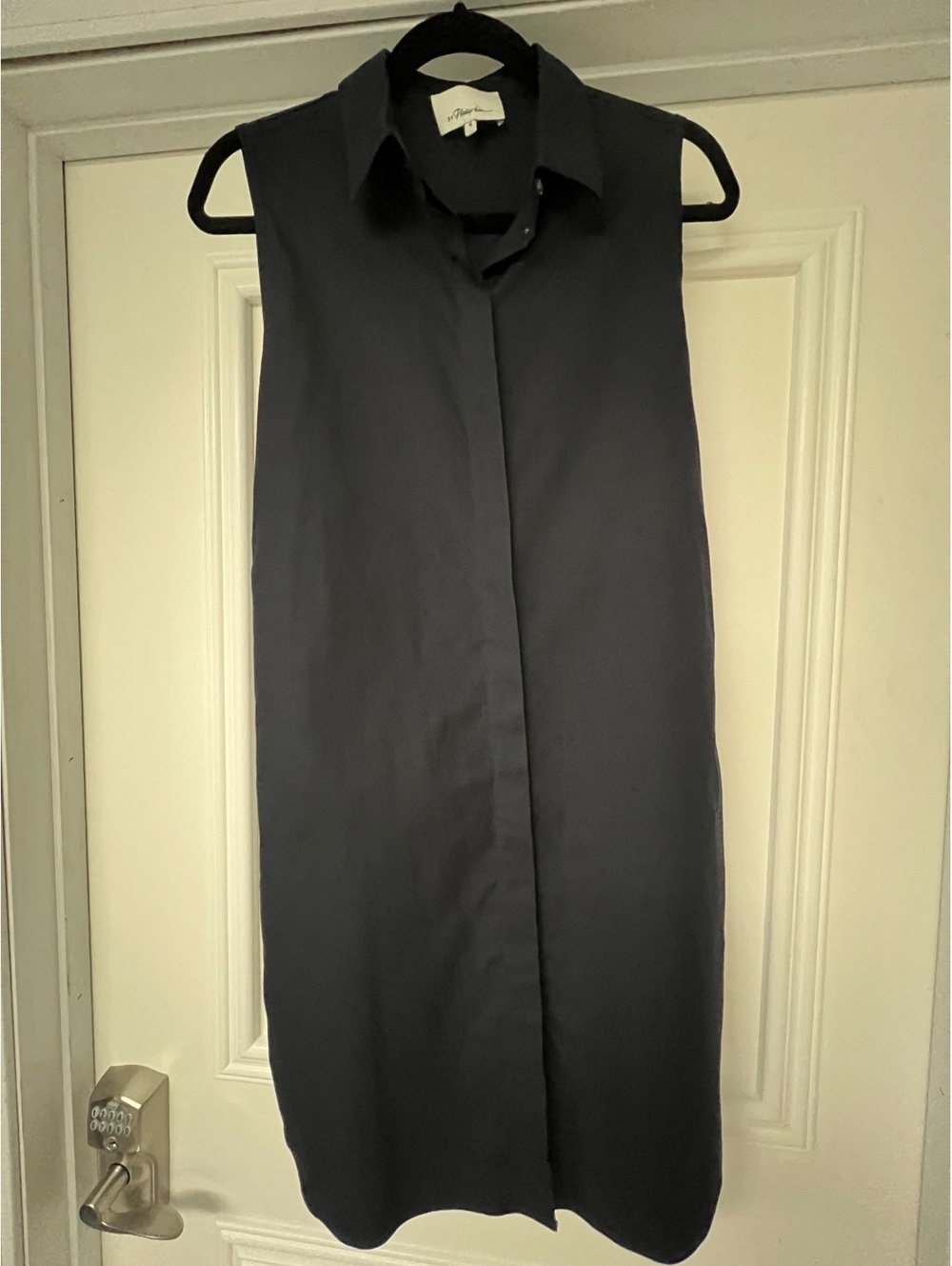 37 Phillip Lim Navy Sleeveless Button-Back Dress Size 4